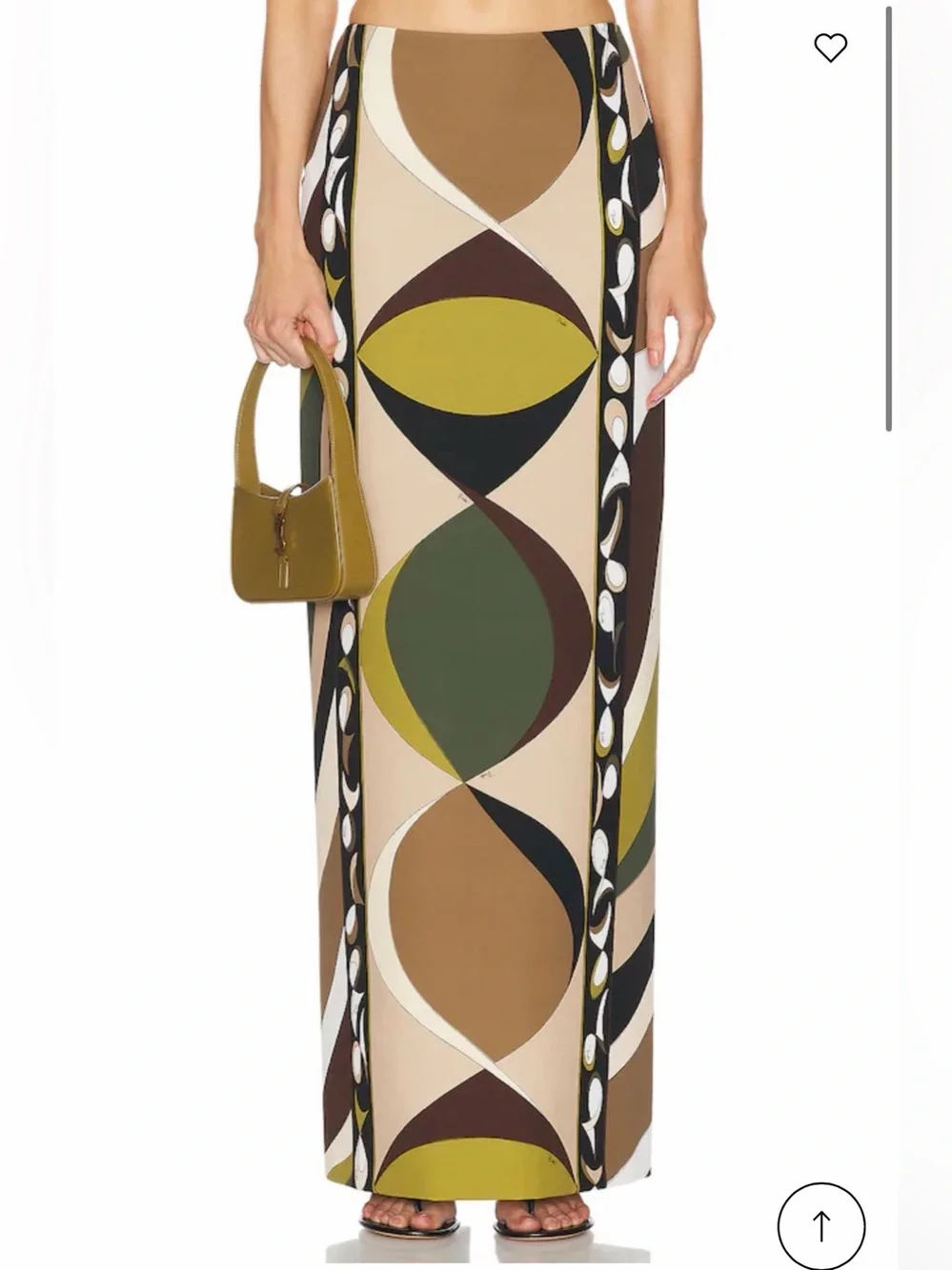 EUC Emilio Pucci Maxi Skirt in Khaki & Muschio Sz 42 IT (6US) - Picture 1 of 8